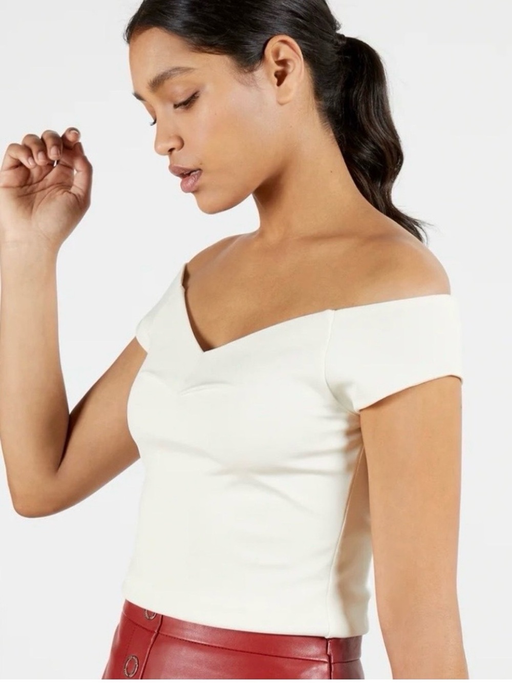 Ted Baker Off Shoulder Ivory Top NWT Ted size 2 (US 6) | Elegant Minimalist Chic